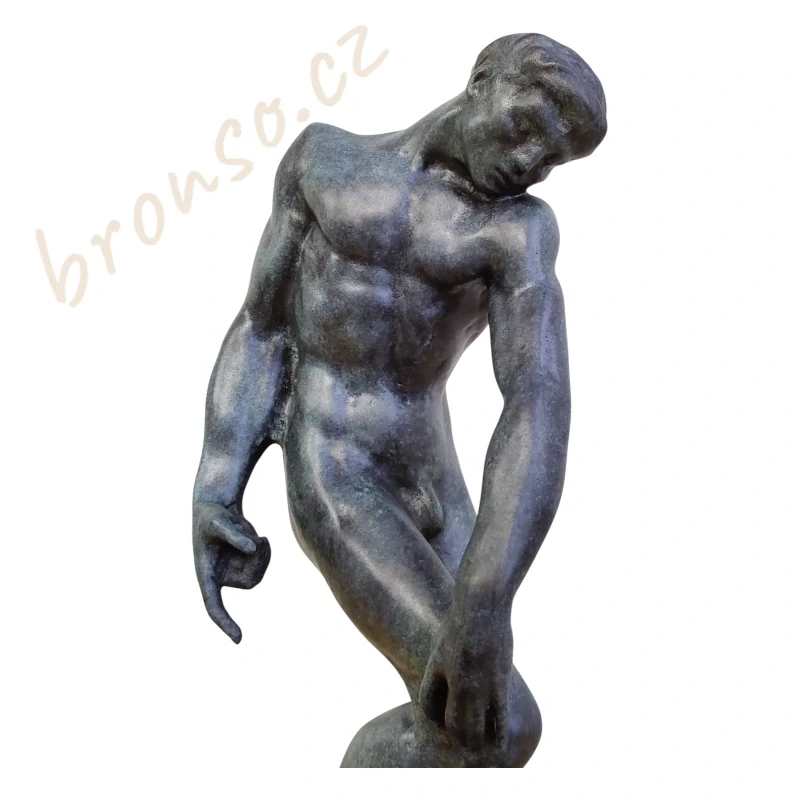 Adam – bronzová soška Rodin, stvoření člověka – umělecká dekorace