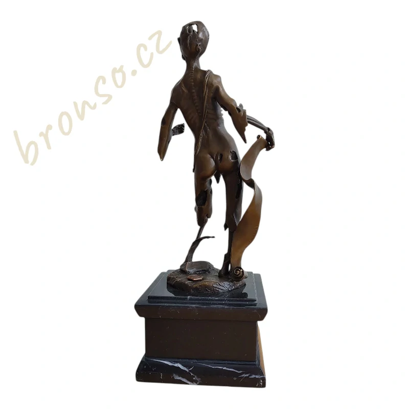 Smrt – Memento Mori  bronzová socha, historická umělecká dekorace se symbolickým významem