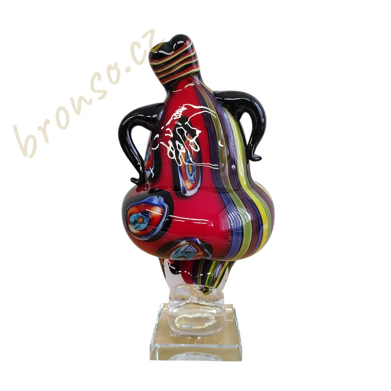 Designová skleněná socha smyslné tanečnice