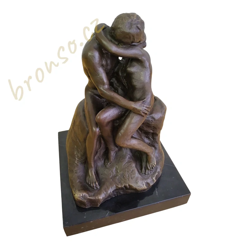 The Kiss – Polibek – Auguste Rodin | Pravý bronz na mramorovém podstavci