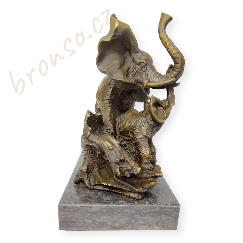 Dva sloni – safari suvenýr, elegantní dekorativní soška symbol štěstí a síly