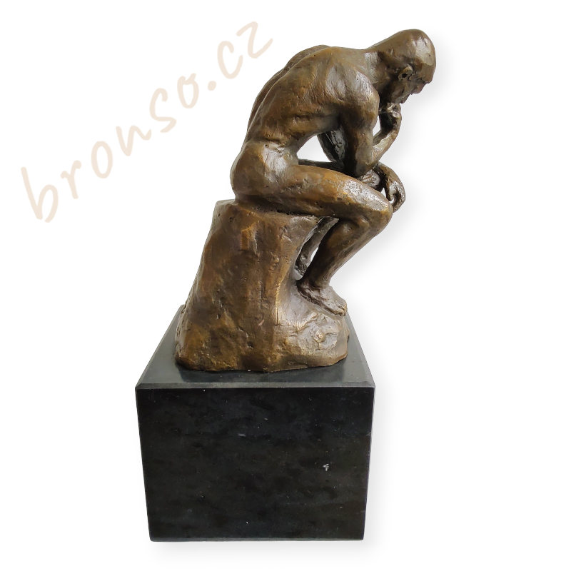 Myslitel – The Thinker, Le Penseur – bronzová soška podle Augusta Rodina, klasická umělecká dekorace