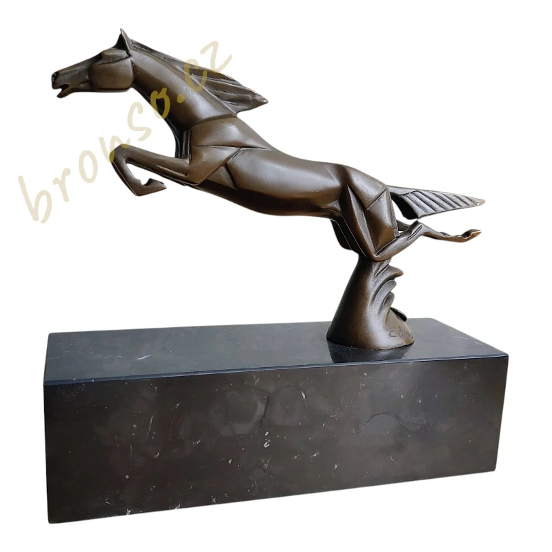 Bronzová socha „Skákající kůň“ – Art Deco, podle Casimir Brau