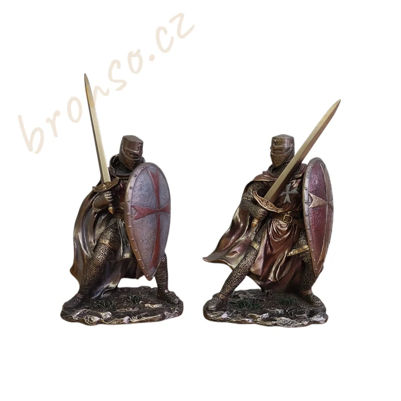 Sada 2 rytířských sošek – templářské figurky Veronese