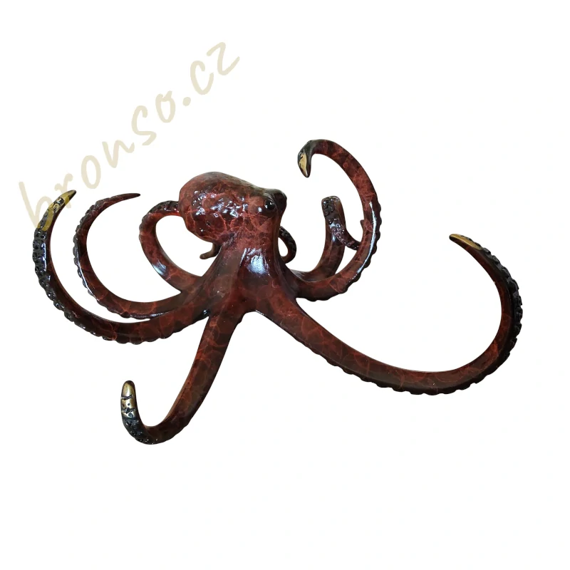 Chobotnice – bronzová socha, oceánská ručně vyrobená soška jako dekorace do interiéru