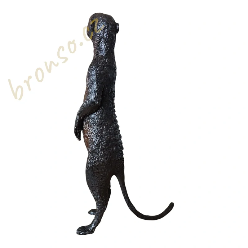 Bronzová socha surikaty – realistická zvířecí figurka z bronzu | Elegantní dekorace a dárek pro milovníky přírody