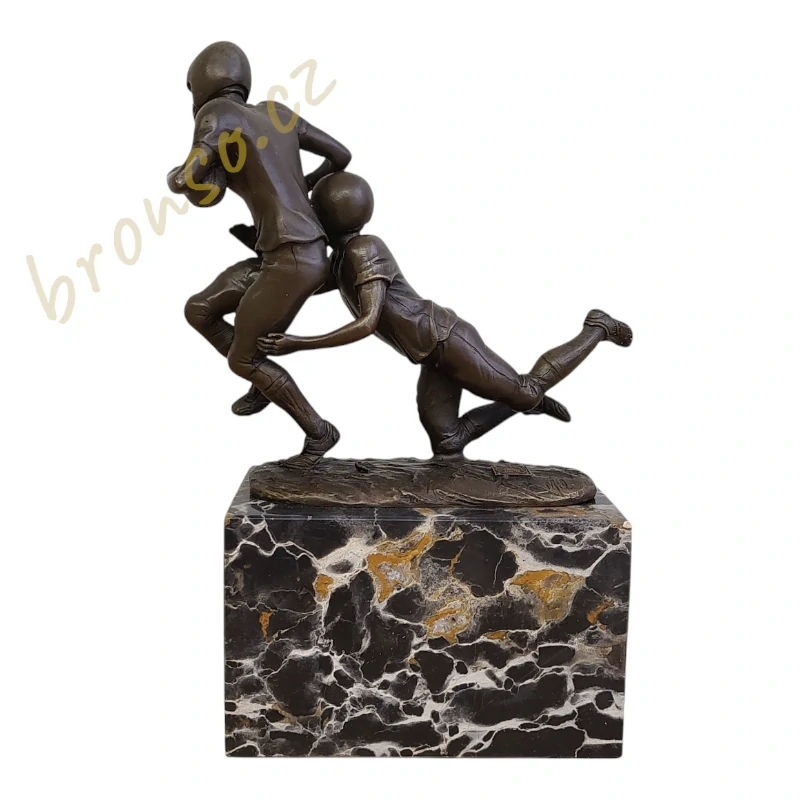 Bronzová sportovní socha – hráči amerického fotbalu, NFL Americký fotbal soška