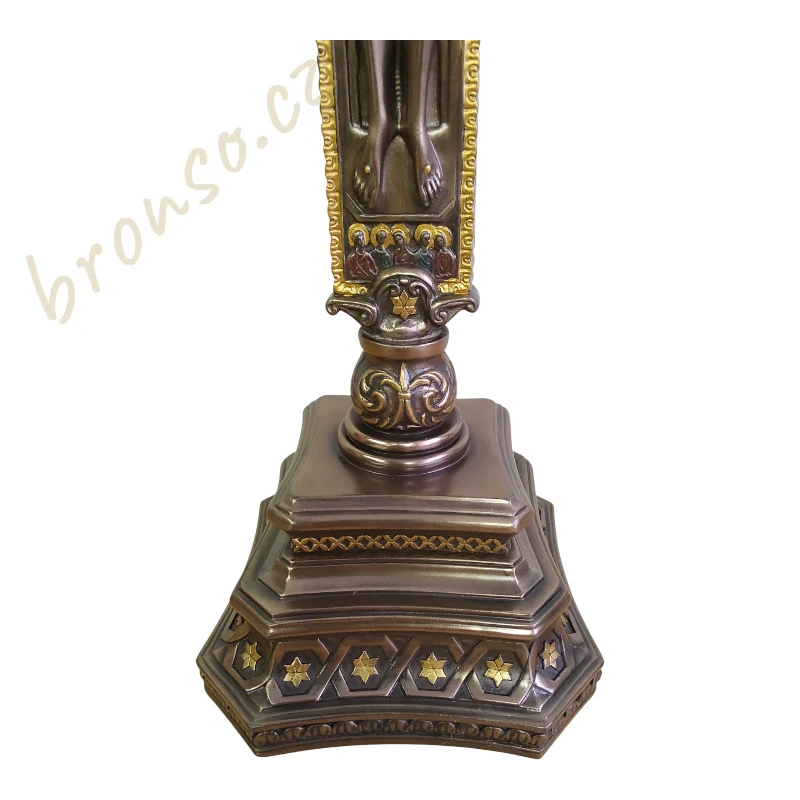 Kříž San Damiano na podstavci – Veronese, ručně malovaný krucifix 35,5 cm, WU76576A4