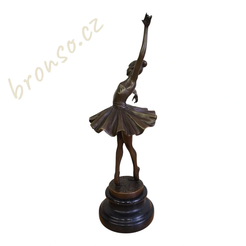 Bronzová socha baletky na mramorovém podstavci - signováno, číslováno