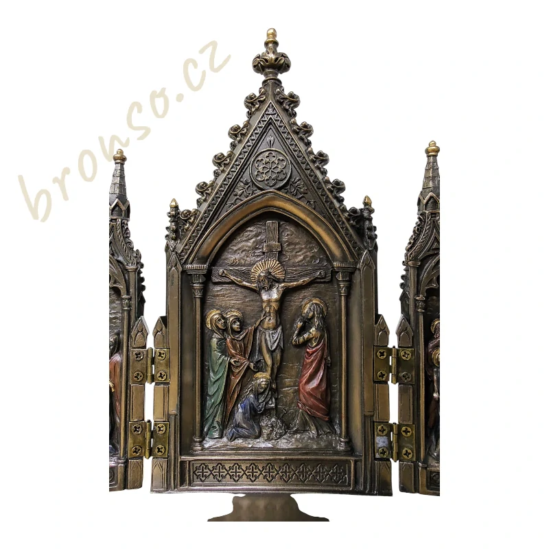 Kalvárský triptych – Ukřižování Krista | Skládací domácí oltárik – Veronese WU76234A4
