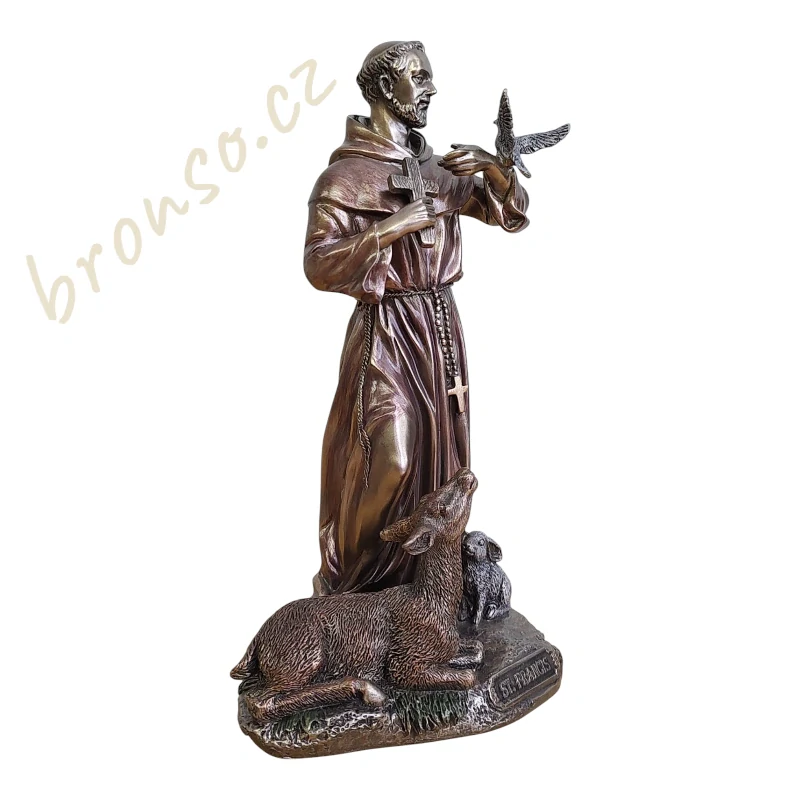 Sv. František z Assisi – dekorativní soška patrona zvířat a přírody – WU76058A4