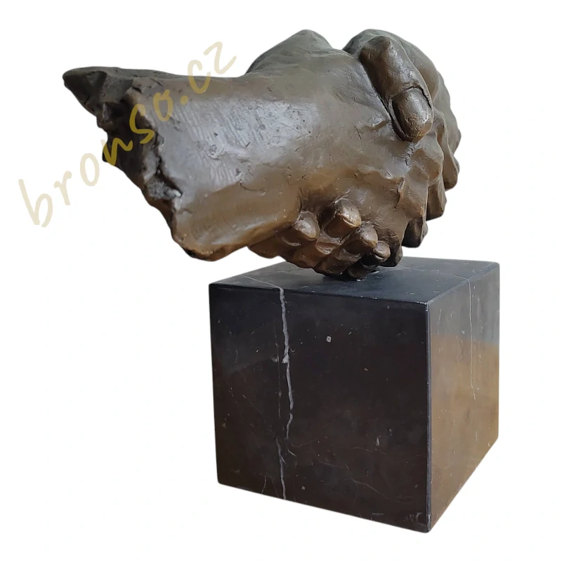 Socha Podání rukou Dali – Signovaná umělecká plastika s bronzovou patinou