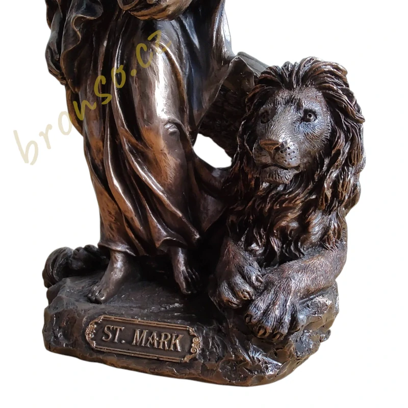 Soška svatého Marka – evangelista s lvem, bronzovaný vzhled Veronese WU76031A4