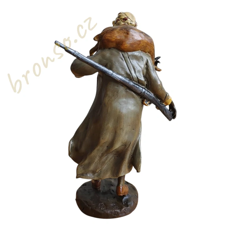 Barevná bronzová figurka v vídeňském stylu – arabský lovec, dekorace ve stylu Vienna bronze