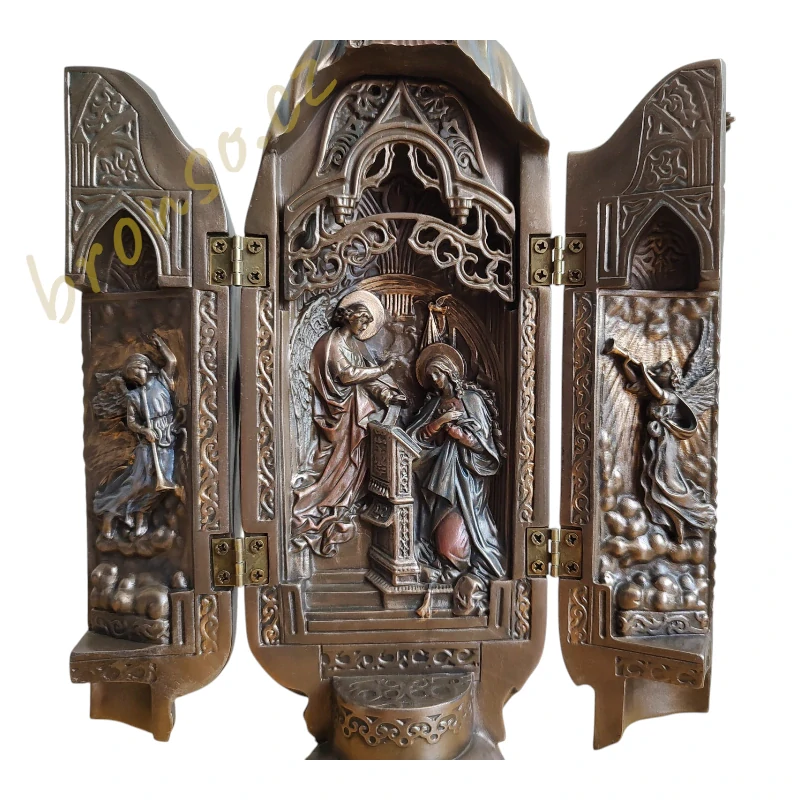 Triptych Madona – otevírací oltářní soška, Zvěstování Páně, náboženská dekorace Veronese WU77538A4