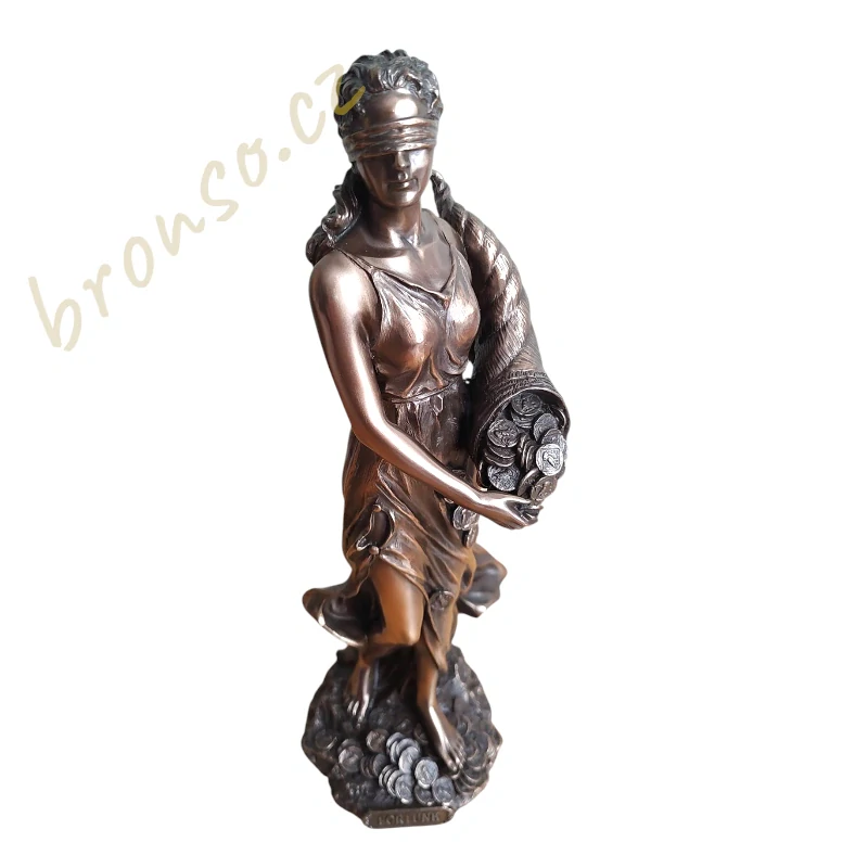 Fortuna – bohyně štěstí a prosperity, bronzovaná figurka symbolu hojnostiVeronese WU76450A1