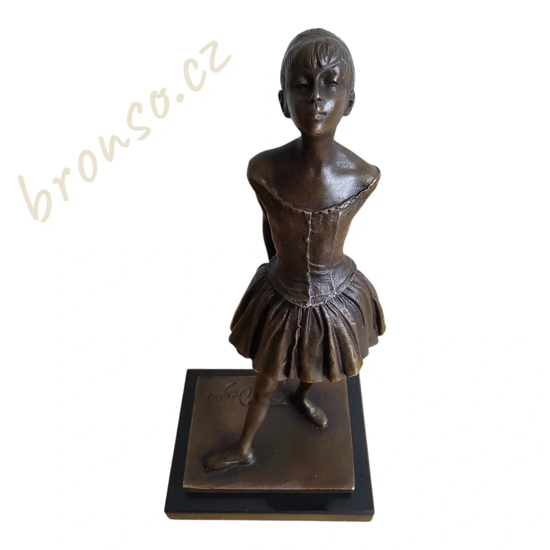 Malá tanečnice Degas – Bronzová soška – Tanečnice na mramorovém podstavci