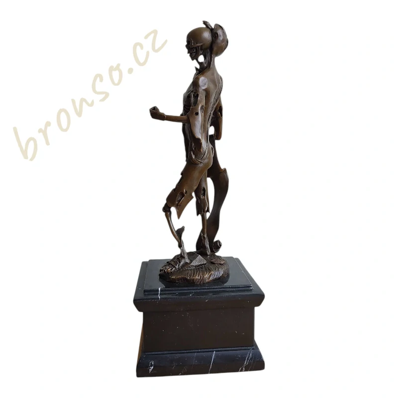 Smrt – Memento Mori  bronzová socha, historická umělecká dekorace se symbolickým významem