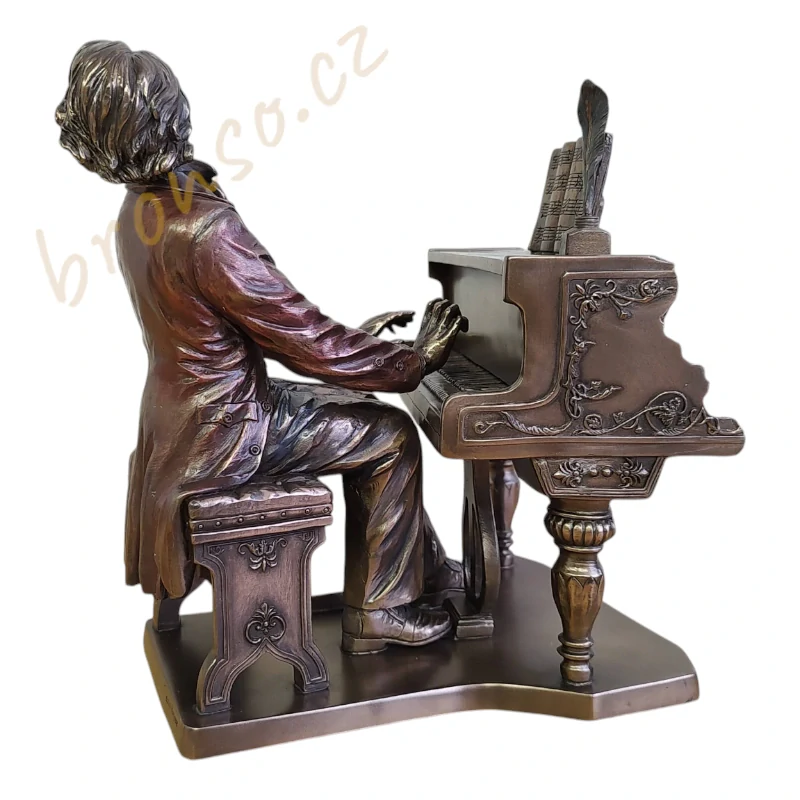 Chopin hrající na klavír – soška Veronese, umělecká dekorace pro milovníky hudby WU75452A4