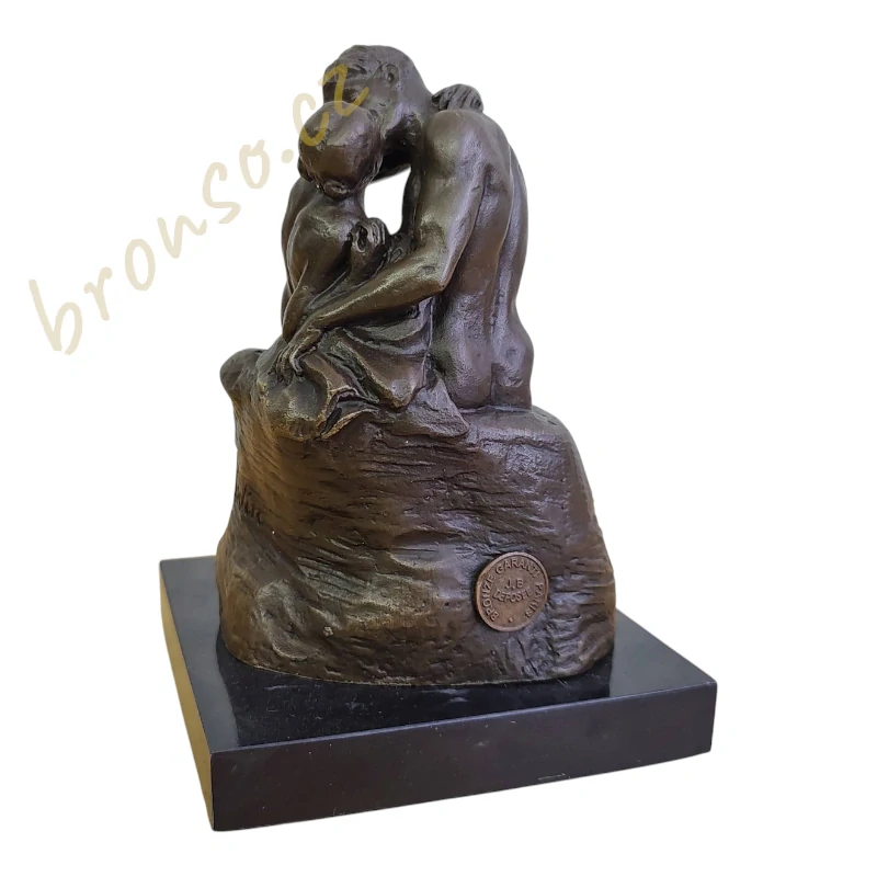 The Kiss – Polibek – Auguste Rodin | Pravý bronz na mramorovém podstavci