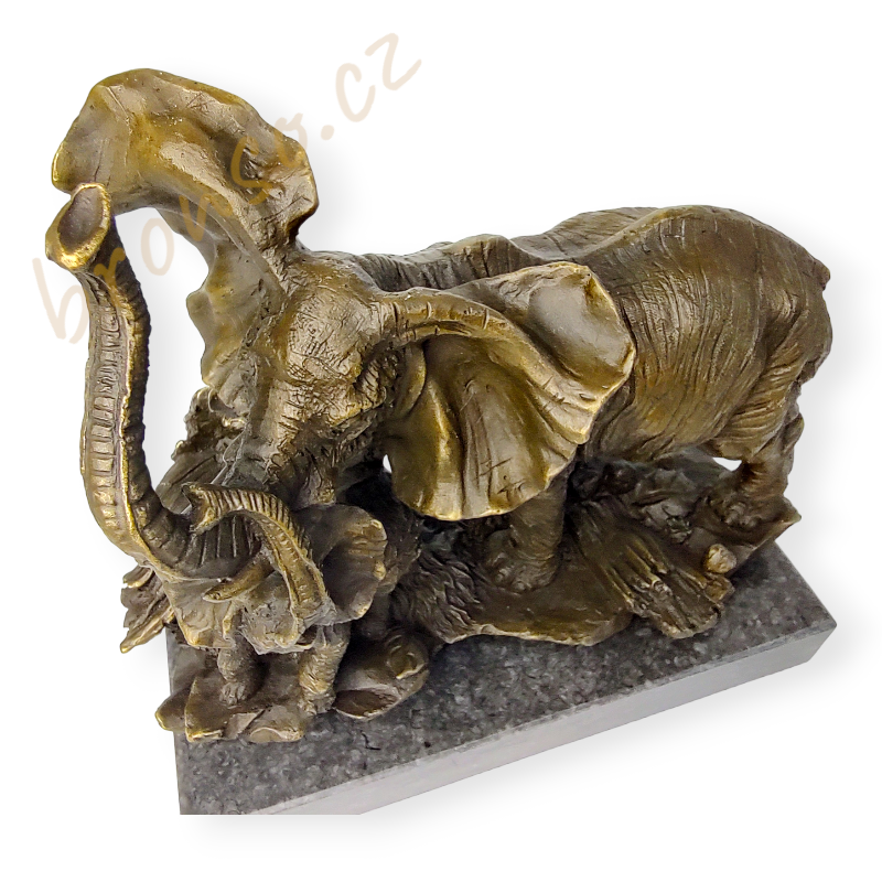 Dva sloni – safari suvenýr, elegantní dekorativní soška symbol štěstí a síly