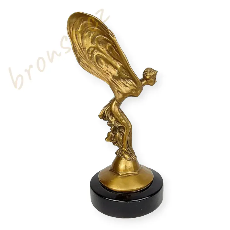 Soška Rolls-Royce Spirit of Ecstasy – Flying Lady, ikonická bronzová umělecká dekorace