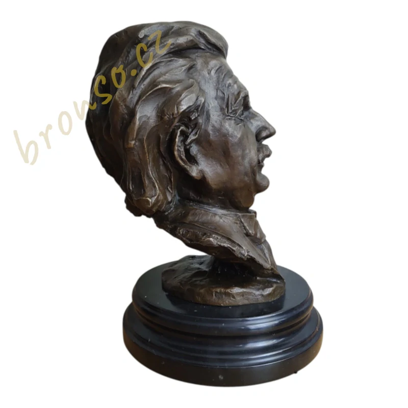 Albert Einstein – bronzová busta na mramoru, dekorace pro milovníky vědy