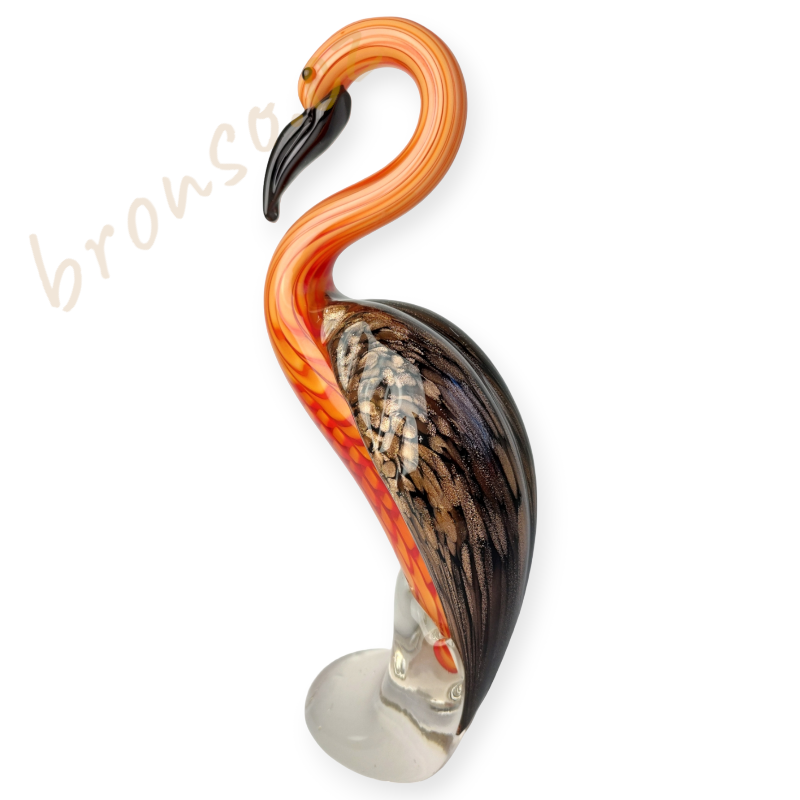 Plameňák – skleněná soška ve stylu Murano