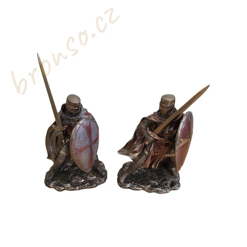Sada 2 rytířských sošek – templářské figurky Veronese