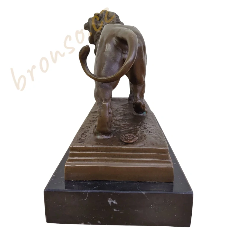 Lev Art Deco – bronzová socha řvoucího lva, Charles Valton, Francie, umělecká dekorace