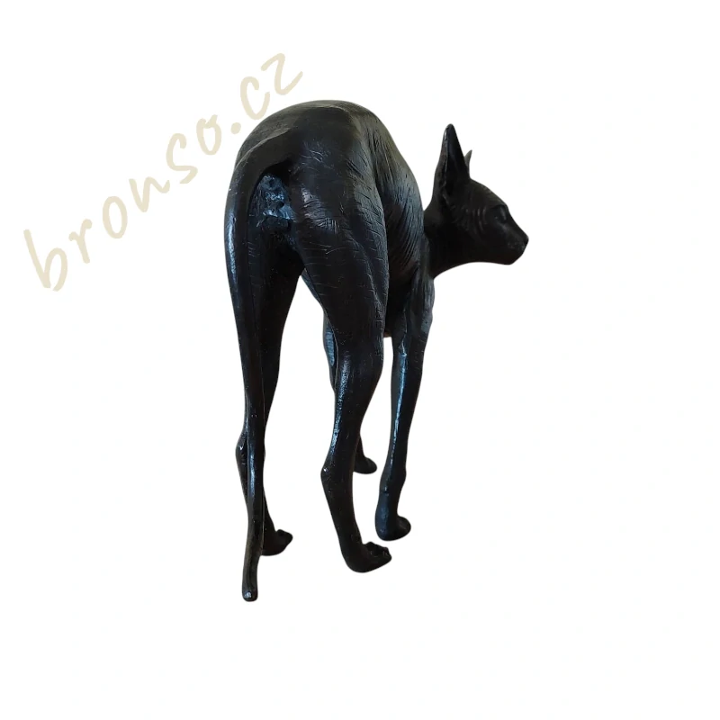 Sphynx – bronzová socha sfingy kočky, elegantní ručně vyrobená dekorace pro milovníky koček