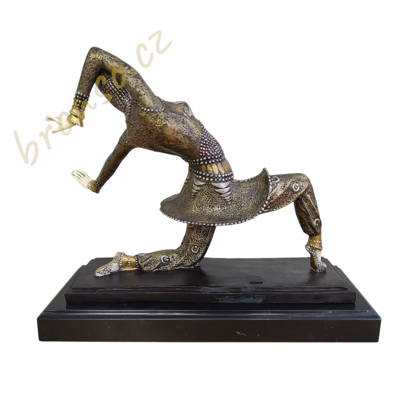 Kamorna – tanečnice Art Deco, bronzová socha Demetre H. Chiparus, elegantní umělecká dekorace