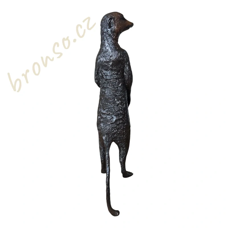 Bronzová socha surikaty – realistická zvířecí figurka z bronzu | Elegantní dekorace a dárek pro milovníky přírody