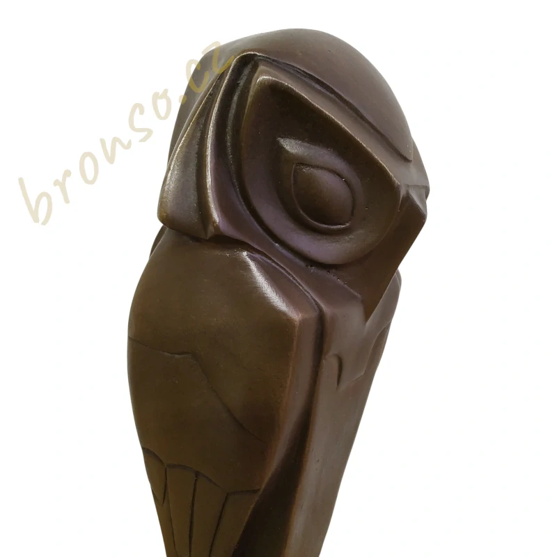 Sova – Číslovaná bronzová socha sovy ve stylu art deco od Johana Coenraada Altorfa