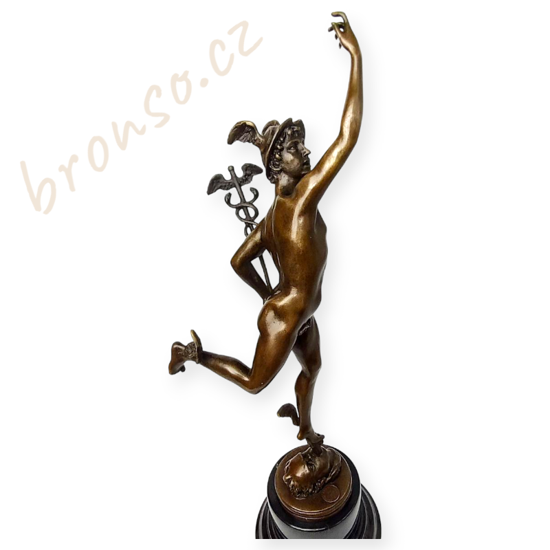 Bůh Hermés (Merkur) – bronzová socha, symbol rychlosti a moudrosti