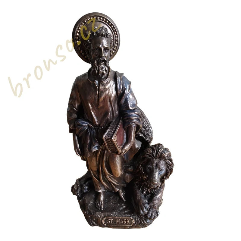 Soška svatého Marka – evangelista s lvem, bronzovaný vzhled Veronese WU76031A4