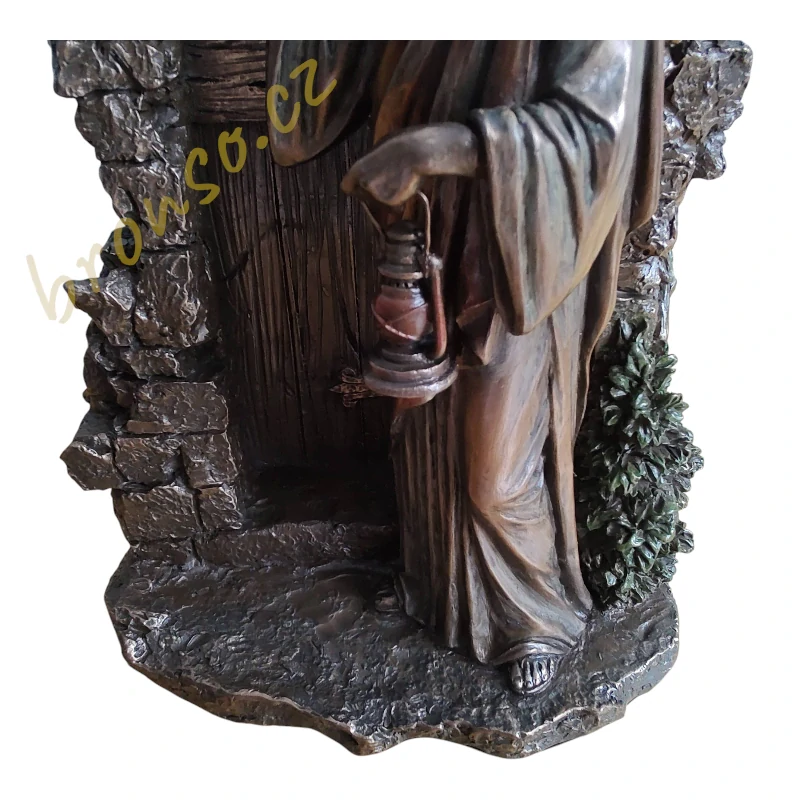 Soška Ježíše klepajícího na dveře – „Hle, stojím u dveří a klepu“, křesťanská dekorace, náboženský dárek, zarážka na knihy Veronese WU77306A4