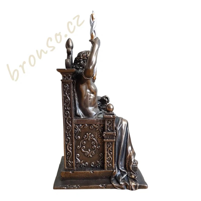 Zeus na trůnu s bleskem – soška řeckého boha, antická dekorace, mytologická figurka Veronese WU77587A4