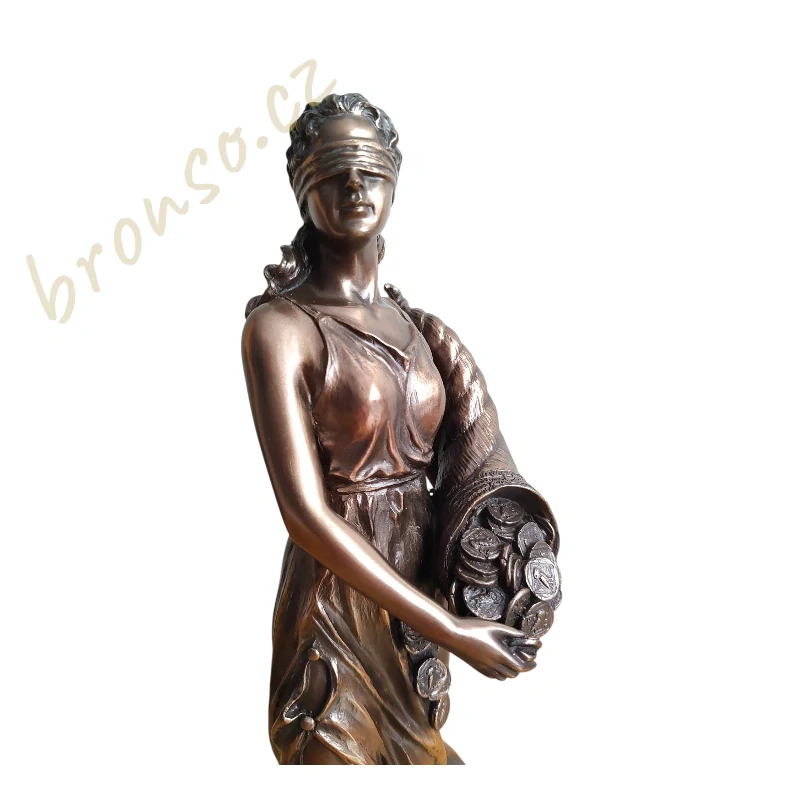 Fortuna – bohyně štěstí a prosperity, bronzovaná figurka symbolu hojnostiVeronese WU76450A1
