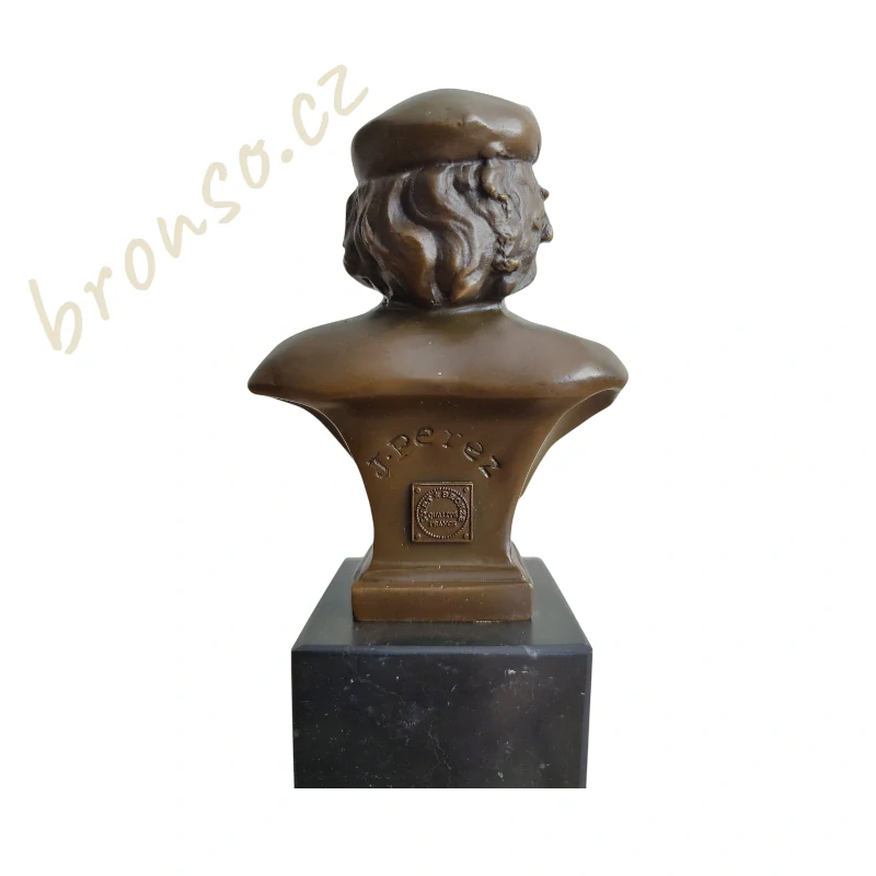 Ernesto Che Guevara - bronzová soška, signováno J. Perez, pravý bronz na mramoru