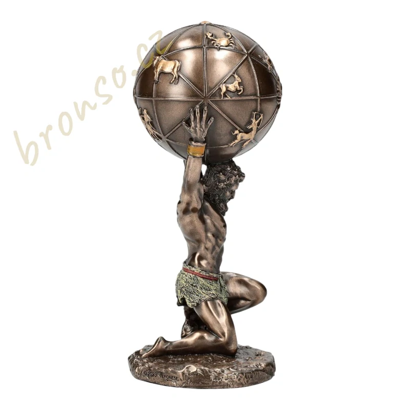 Atlas nesoucí nebeskou sféru – bronzovaná figurka z řecké mytologie Veronese WU78109A4