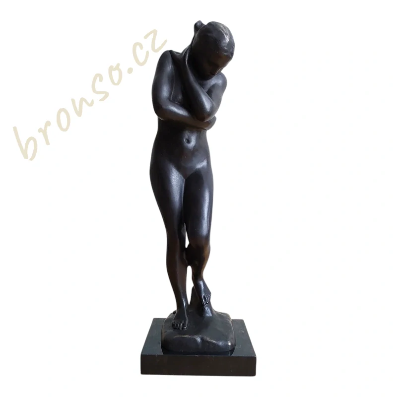 Elegantní bronzová socha Eva – Auguste Rodin, signovaná