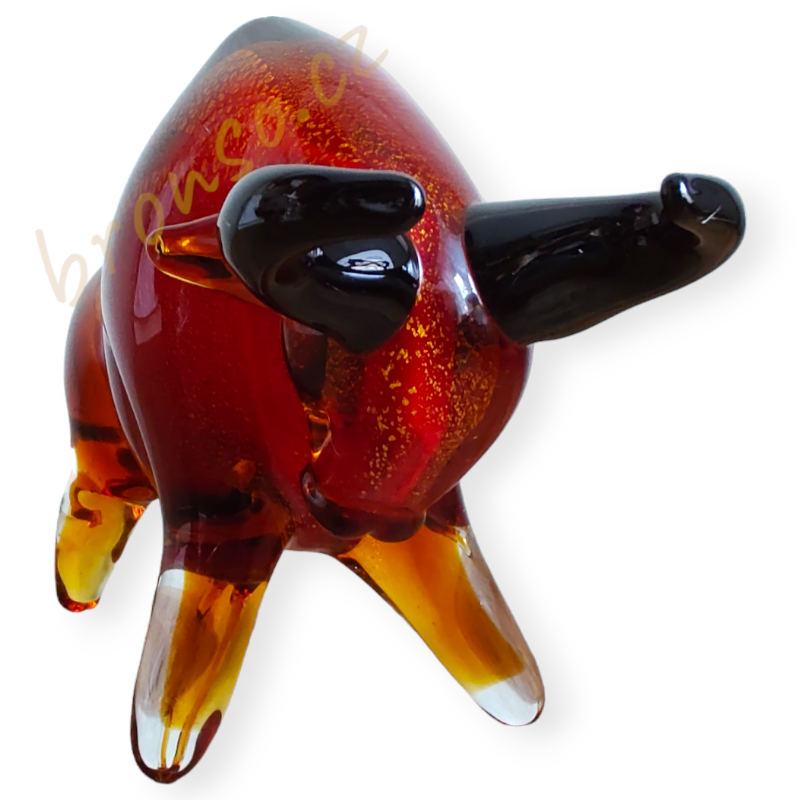 Býk – skleněná soška, elegantní ručně vyrobená dekorace pro interiér