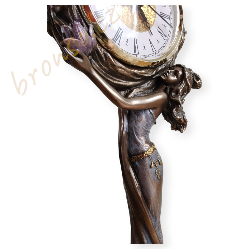 Hodiny ve francouzském secesním stylu – soška Veronese, luxusní umělecká dekorace, AN10085A4