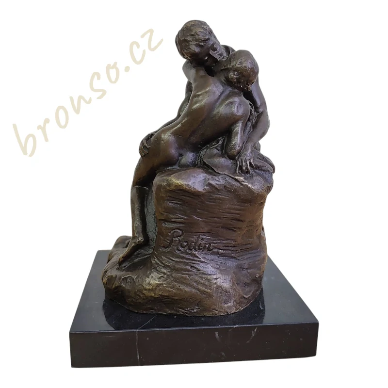 The Kiss – Polibek – Auguste Rodin | Pravý bronz na mramorovém podstavci