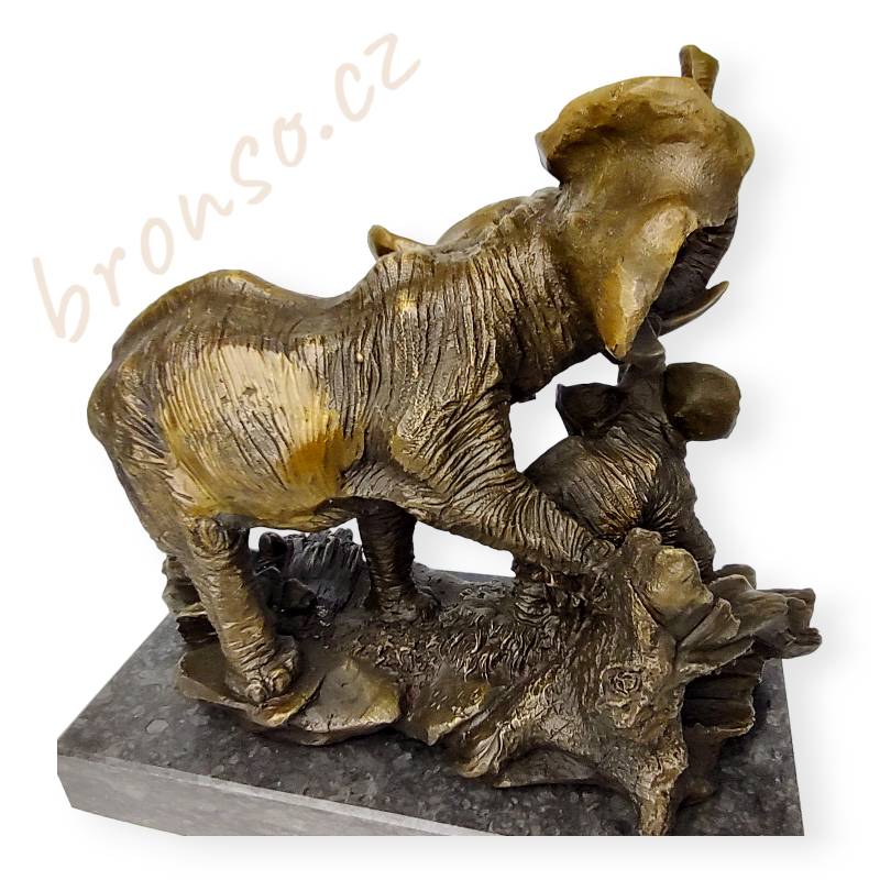 Dva sloni – safari suvenýr, elegantní dekorativní soška symbol štěstí a síly