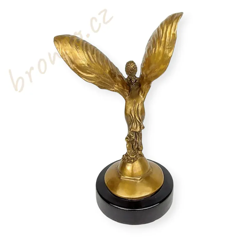 Soška Rolls-Royce Spirit of Ecstasy – Flying Lady, ikonická bronzová umělecká dekorace