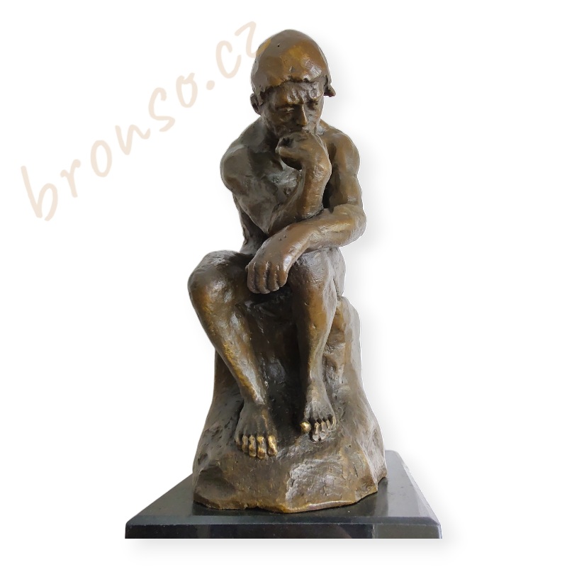 Myslitel – The Thinker, Le Penseur – bronzová soška podle Augusta Rodina, klasická umělecká dekorace