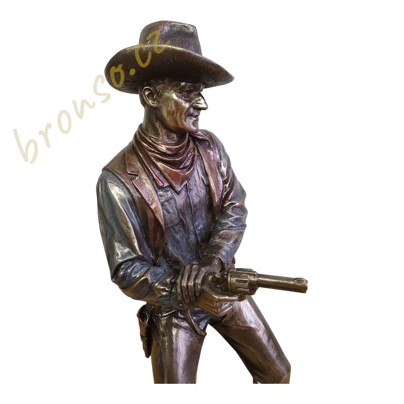 Kovboj se zbraní – detailní soška s bronzovou úpravou | westernová dekorace Veronese WU76731A4