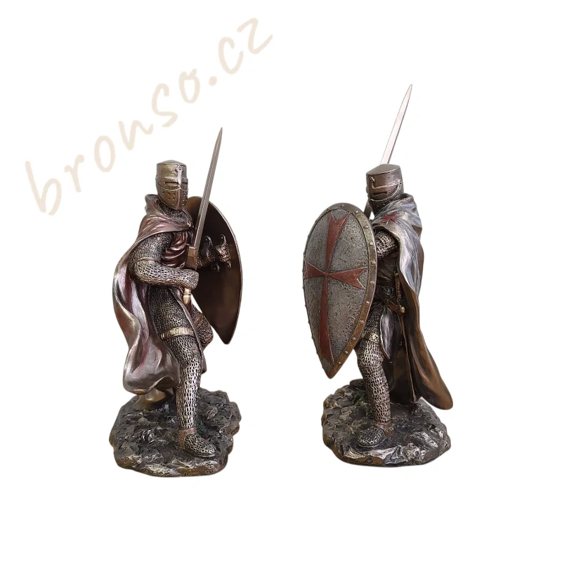Sada 2 rytířských sošek – templářské figurky Veronese